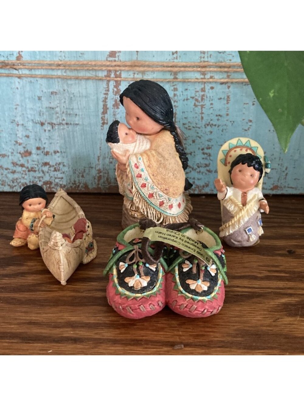 4x Friends of the Feather Mini Figurines Enesco Native American Collection READ